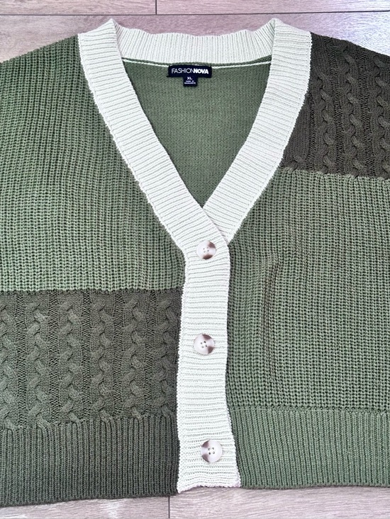 Fashion Nova Cropped Color Block Button Cardigan - Picture 10 of 16